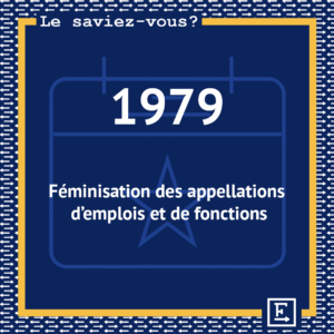 Le Saviez-Vous - La féminisation des appellations d'emplois et de fonction date de 1979 au Québec